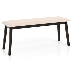 43.5 Inch Upholstered Entryway Bench with Rubber Wood Frame-Beige
