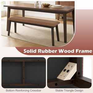 43.5 Inch Upholstered Entryway Bench with Rubber Wood Frame-Brown view 8