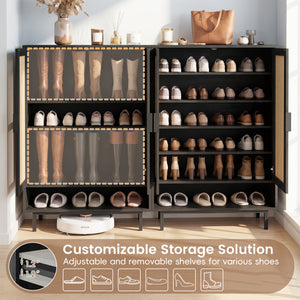 43 Inch 6-Tier Tall Shoe Cabinet with Double Doors-Black view 5