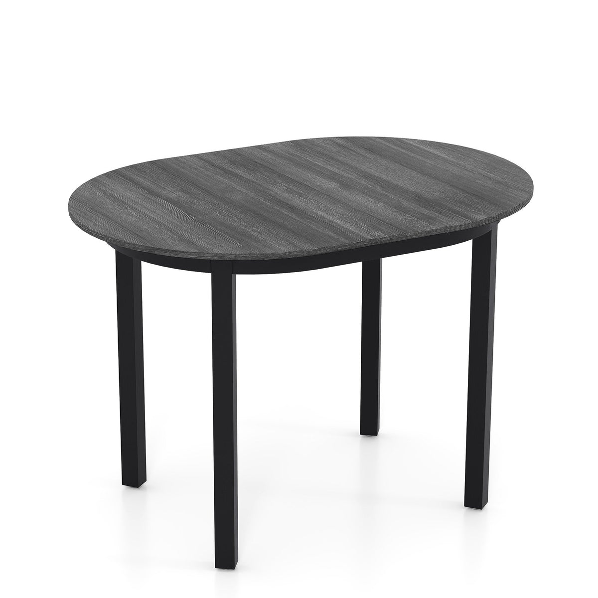 43 Inch Wooden Dining Table with Rubber Wood Legs for 2-4 People-Black view 4