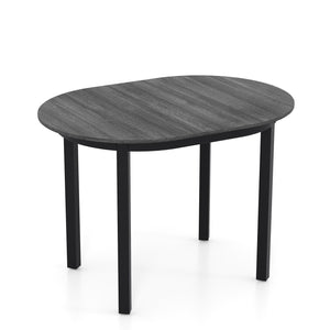 43 Inch Wooden Dining Table with Rubber Wood Legs for 2-4 People-Black view 4