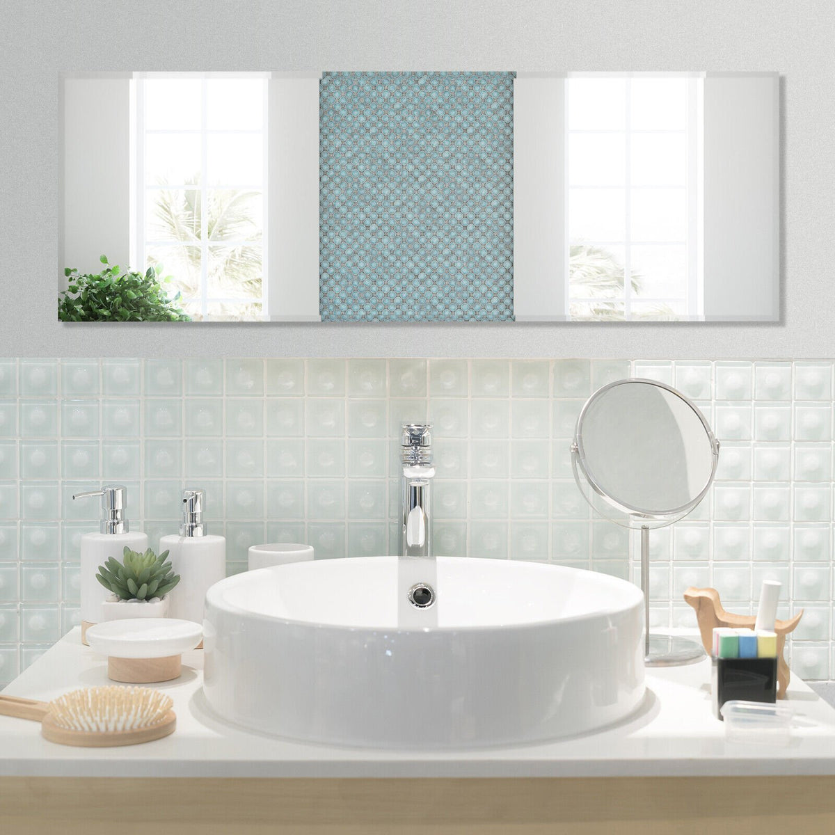 43 x 15 Inch Wall Mounted Frameless Full Length Mirror view 6
