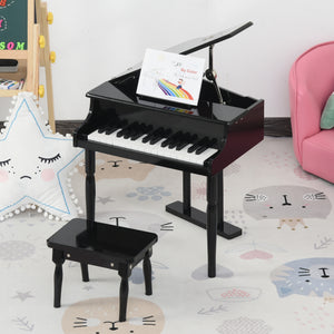Modern Kids Piano, 30 Keys, Set of 2, Mini Toy for Child, Grand Piano with Music Stand and Bench – view 7