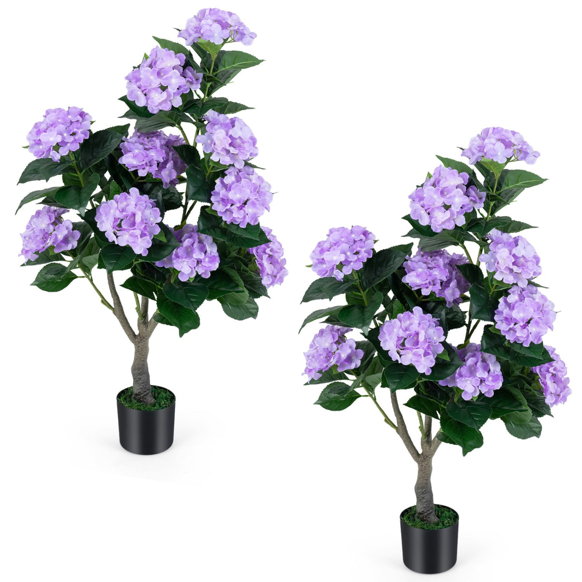 43.5 inches Artificial Hydrangea Tree 2 Pack-Purple