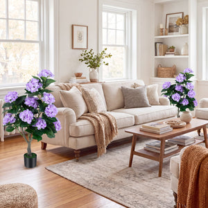 43.5 inches Artificial Hydrangea Tree 2 Pack-Purple view 3