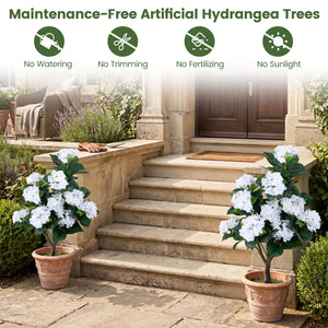 43.5 inches Artificial Hydrangea Tree 2 Pack-White view 6