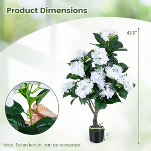 43.5 inches Artificial Hydrangea Tree 2 Pack-White view 4
