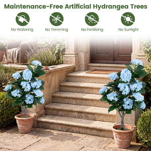 43.5 inches Artificial Hydrangea Tree 2 Pack-Blue view 5