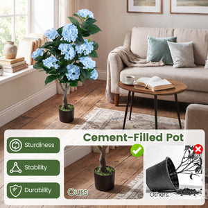 43.5 inches Artificial Hydrangea Tree 2 Pack-Blue view 6