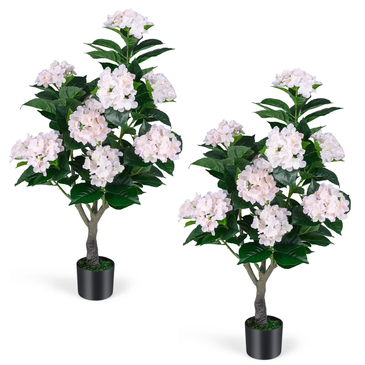 43.5 inches Artificial Hydrangea Tree 2 Pack-Pink