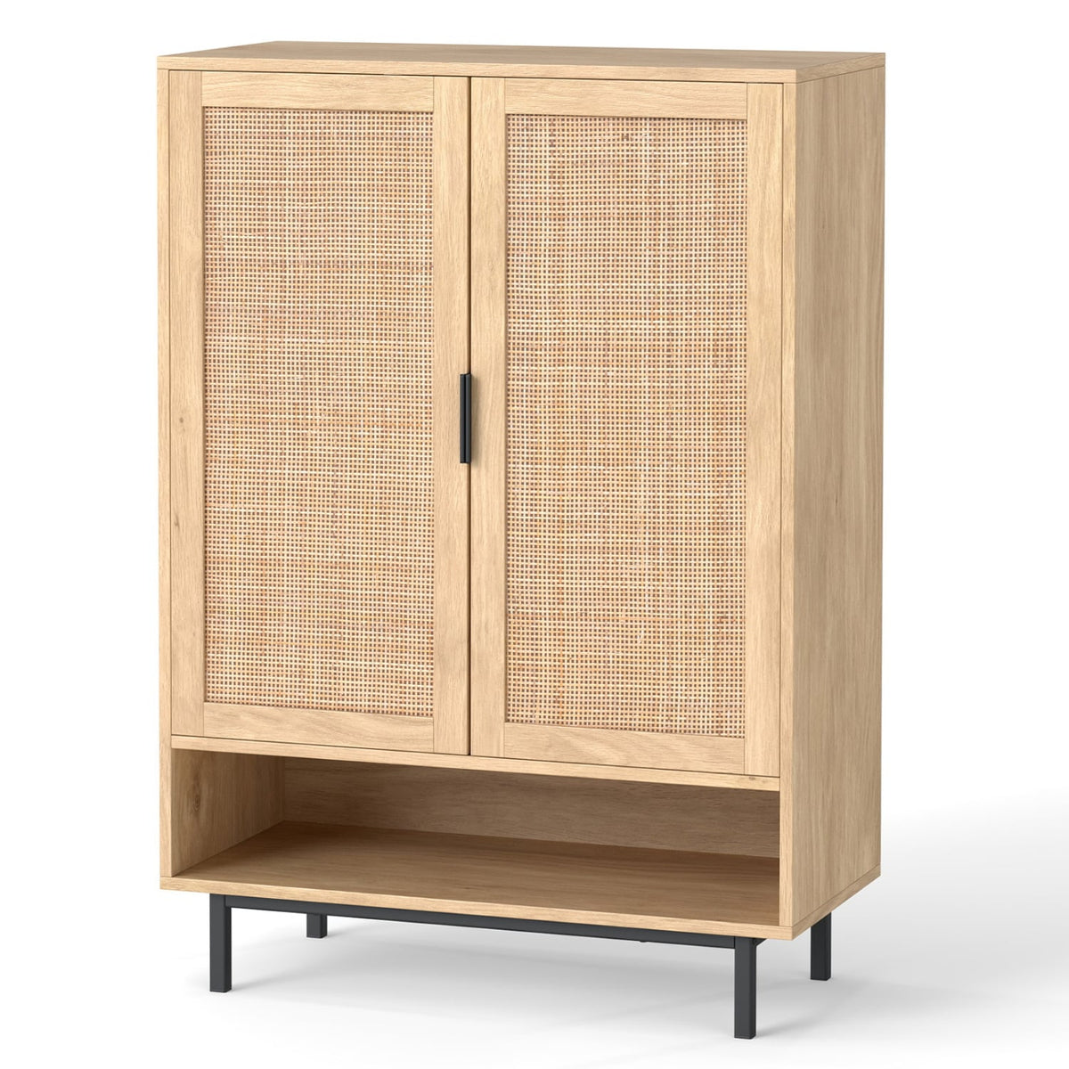 43 Inch 6-Tier Tall Shoe Cabinet with Double Doors-Natural view 4