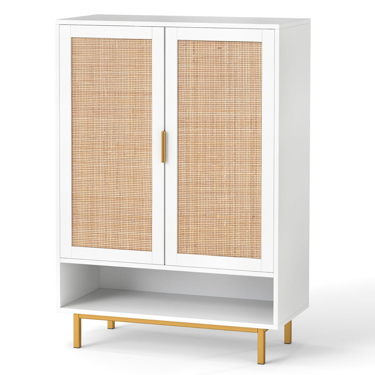 43 Inch 6-Tier Tall Shoe Cabinet with Double Doors-White view 4
