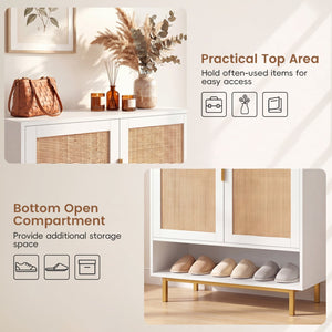 43 Inch 6-Tier Tall Shoe Cabinet with Double Doors-White view 7