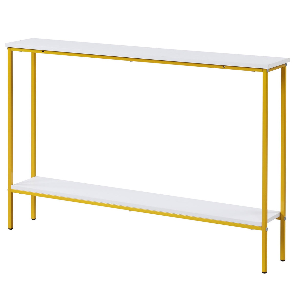 44 Inch Console Table with Shelf with Dual Anti-Tipping Kits-White view 4
