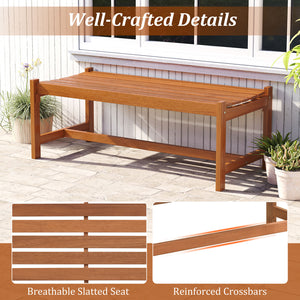 44 inches Patio Wood Bench Set of 2 Outdoor Solid Hardwood Dining Bench with Teak Oil Finish view 9