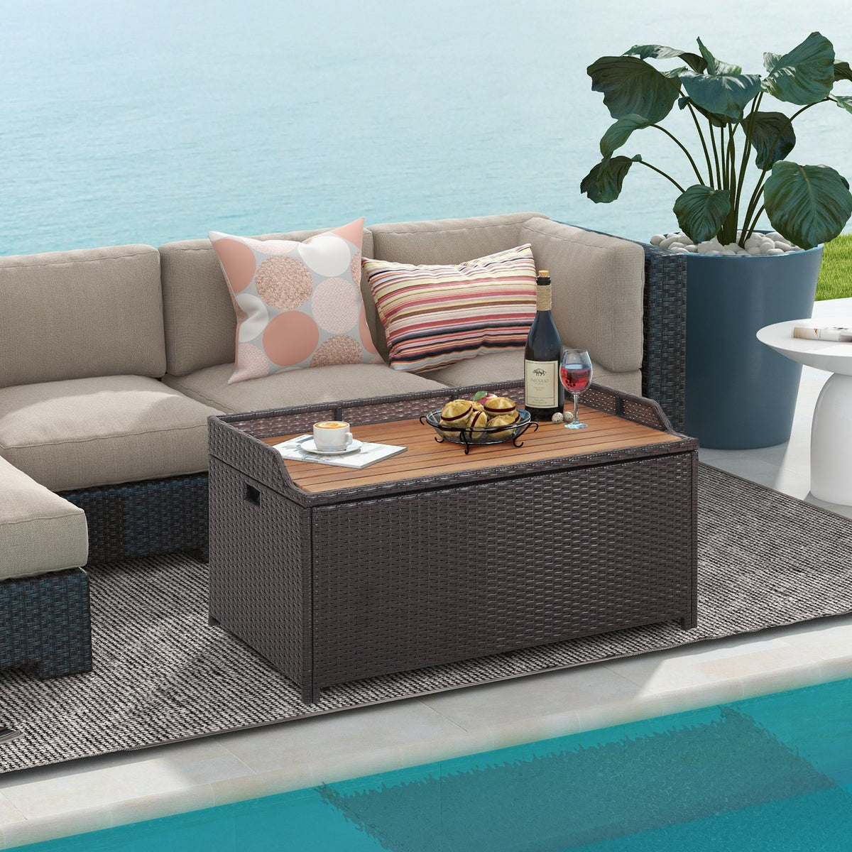 45 Gallon Outdoor Storage Bench with Zippered Liner view 2