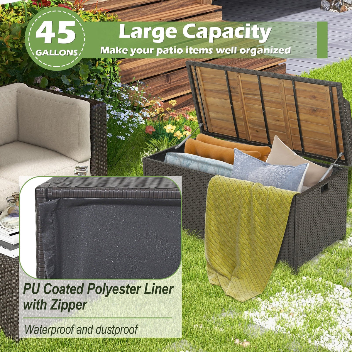 45 Gallon Outdoor Storage Bench with Zippered Liner view 6