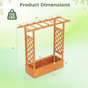 45 inch Tall Wooden Raised Garden Bed with Side Trellis and Hanging Roof-Orange view 4