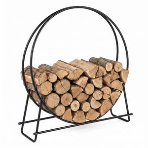 45 inches Round Firewood Rack with Heavy-Duty Metal Frame view 4