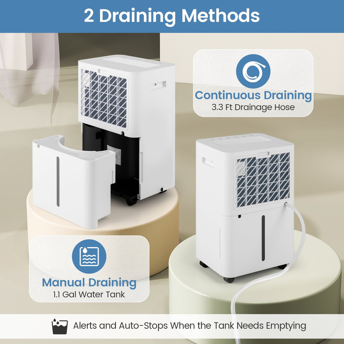 4500 Sq.Ft 54 Pints Dehumidifier with 3 Modesfor Home and Basement-White view 8