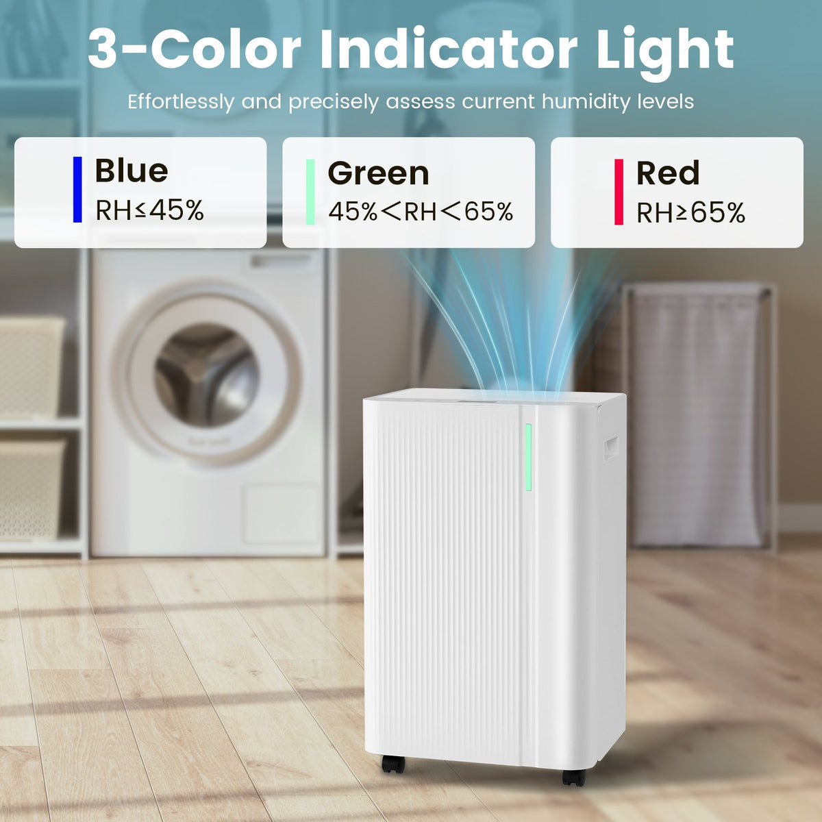 4500 Sq.Ft 54 Pints Dehumidifier with Drain Hose for Home-White view 3