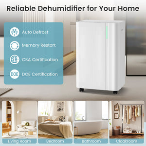 4500 Sq.Ft 54 Pints Dehumidifier with Drain Hose for Home-White view 7