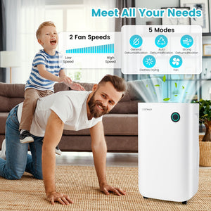 4500 Sq. Ft Dehumidifier with 5 Modes and 3-Color Indicator Light-White view 2