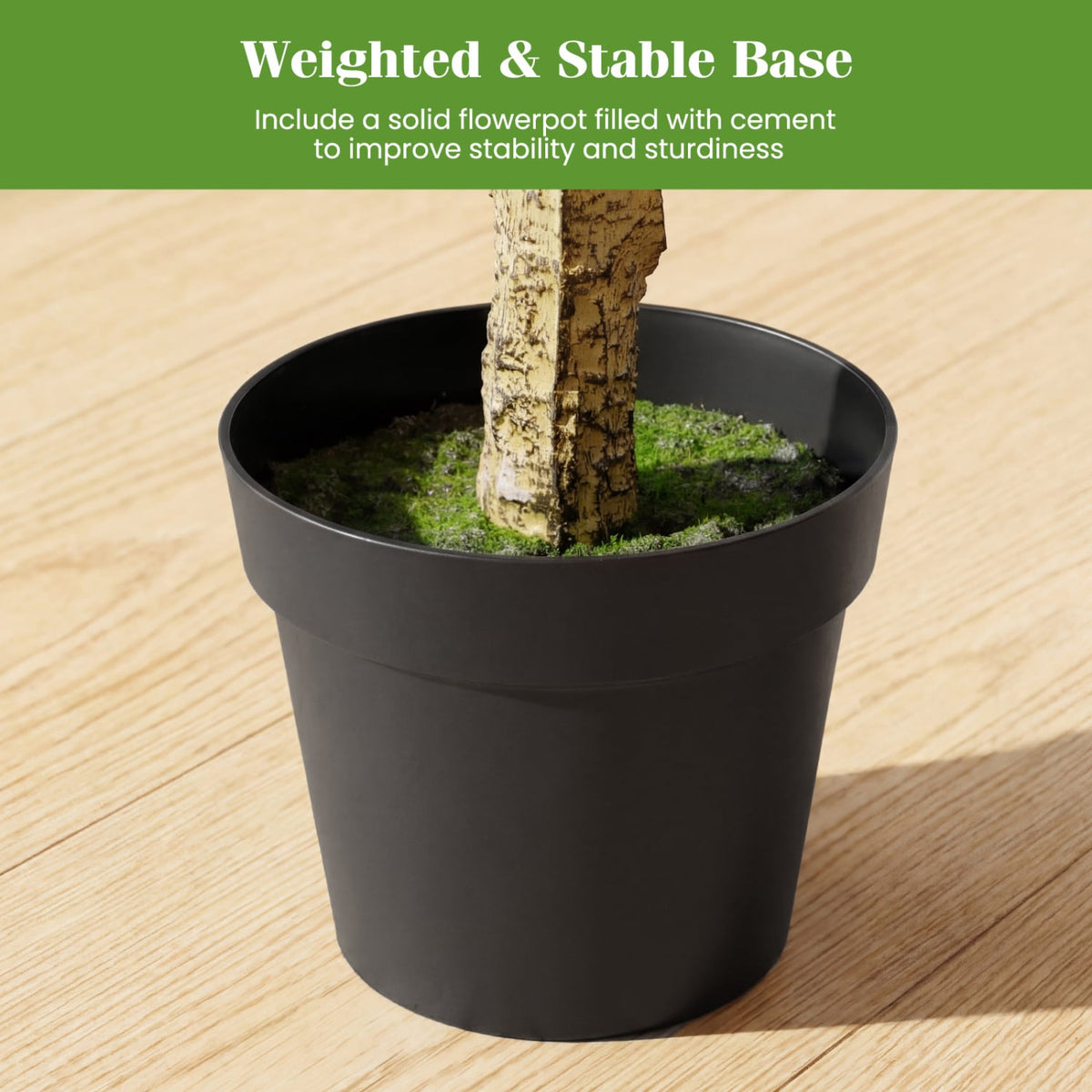46-Inch Artificial Boxwood Topiary Tree Fake Potted Boxwood Tree with 5 Ball-Shaped Topiaries view 6