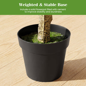 46-Inch Artificial Boxwood Topiary Tree Fake Potted Boxwood Tree with 5 Ball-Shaped Topiaries view 6