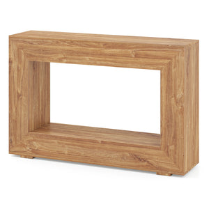47 inches 2-Tier Farmhouse Console Table with Open Storage Shelf for Living Room-Natural view 4
