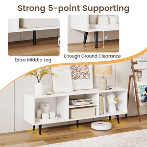 47.5 Inches TV Stand for 55-Inch TV with Compartments and Metal Legs-White view 8