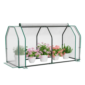 47.5 x 21.5 x 24 Inch Outdoor Mini Greenhouse with Roll-up Zipper Door