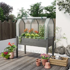 47.5 x 21.5 x 24 Inch Outdoor Mini Greenhouse with Roll-up Zipper Door view 3
