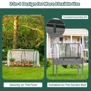 47.5 x 21.5 x 24 Inch Outdoor Mini Greenhouse with Roll-up Zipper Door view 5