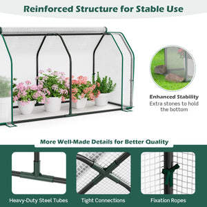 47.5 x 21.5 x 24 Inch Outdoor Mini Greenhouse with Roll-up Zipper Door view 6