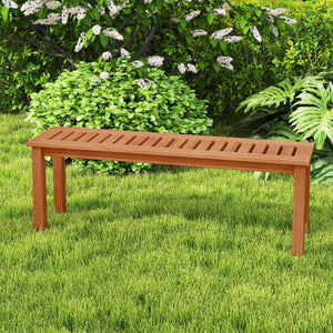 47 Inch Patio Wood Bench with Slatted Seat 2-Person view 3