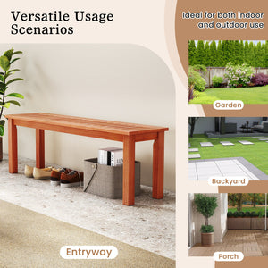 47 Inch Patio Wood Bench with Slatted Seat 2-Person view 9
