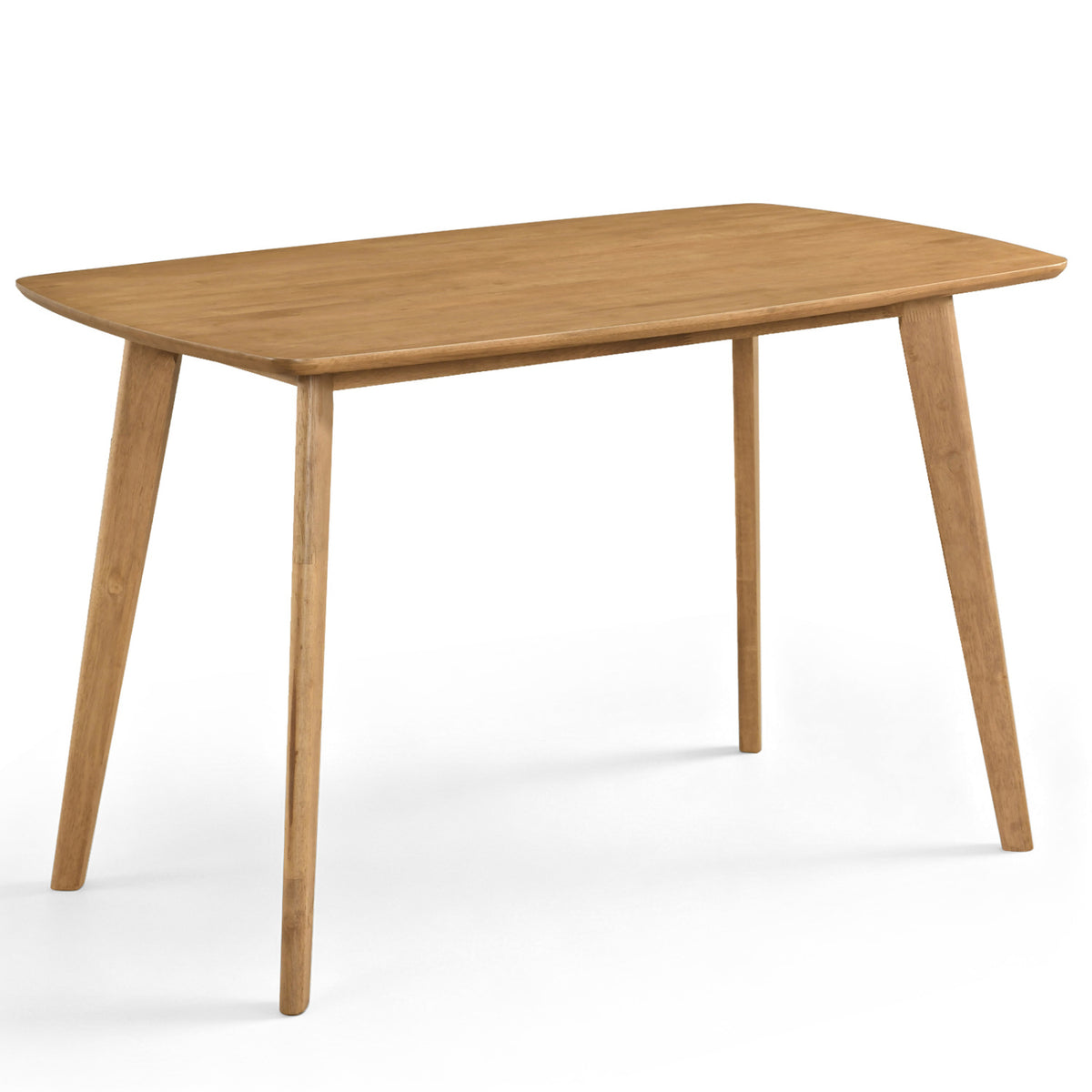 47 inches Solid Wood Dining Table for 4 People with Rounded Edges-Natural view 4