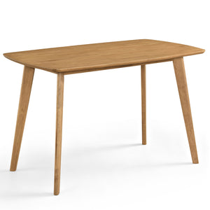 47 inches Solid Wood Dining Table for 4 People with Rounded Edges-Natural view 4
