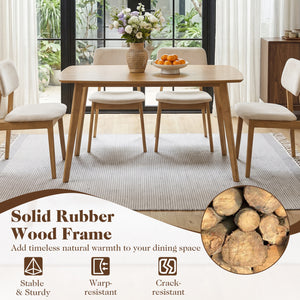 47 inches Solid Wood Dining Table for 4 People with Rounded Edges-Natural view 8