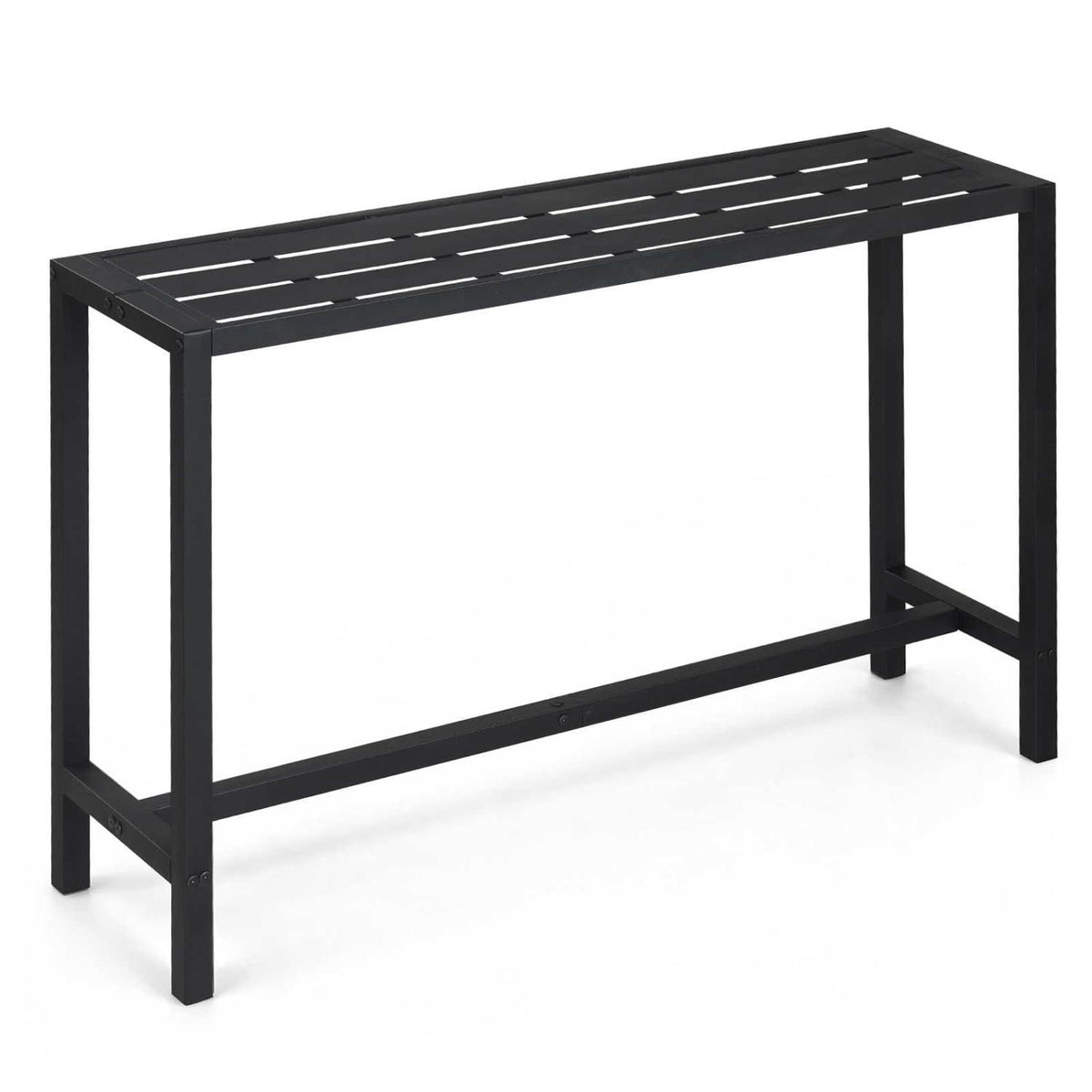 48/55 Inch Outdoor Bar Table with Waterproof Top and Heavy-duty Metal Frame-L