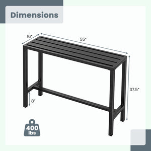 48/55 Inch Outdoor Bar Table with Waterproof Top and Heavy-duty Metal Frame-L view 5