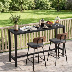 48/55 Inch Outdoor Bar Table with Waterproof Top and Heavy-duty Metal Frame-L view 6