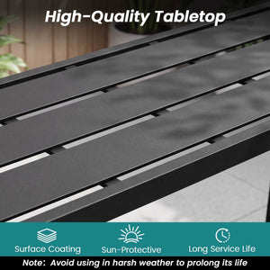 48/55 Inch Outdoor Bar Table with Waterproof Top and Heavy-duty Metal Frame-L view 8