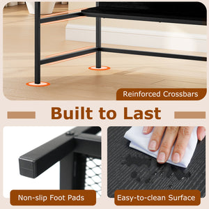 48 Inch Computer Desk with Power Outlets and Storage Shelves-Black view 9