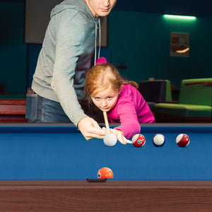 48 Inch Pool Wooden Game Table with Full Set of Ballsfor Kids and Adults-Blue view 2