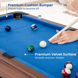 48 Inch Pool Wooden Game Table with Full Set of Ballsfor Kids and Adults-Blue view 6
