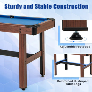 48 Inch Pool Wooden Game Table with Full Set of Ballsfor Kids and Adults-Blue view 7