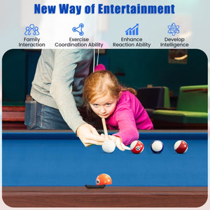 48 Inch Pool Wooden Game Table with Full Set of Ballsfor Kids and Adults-Blue view 8