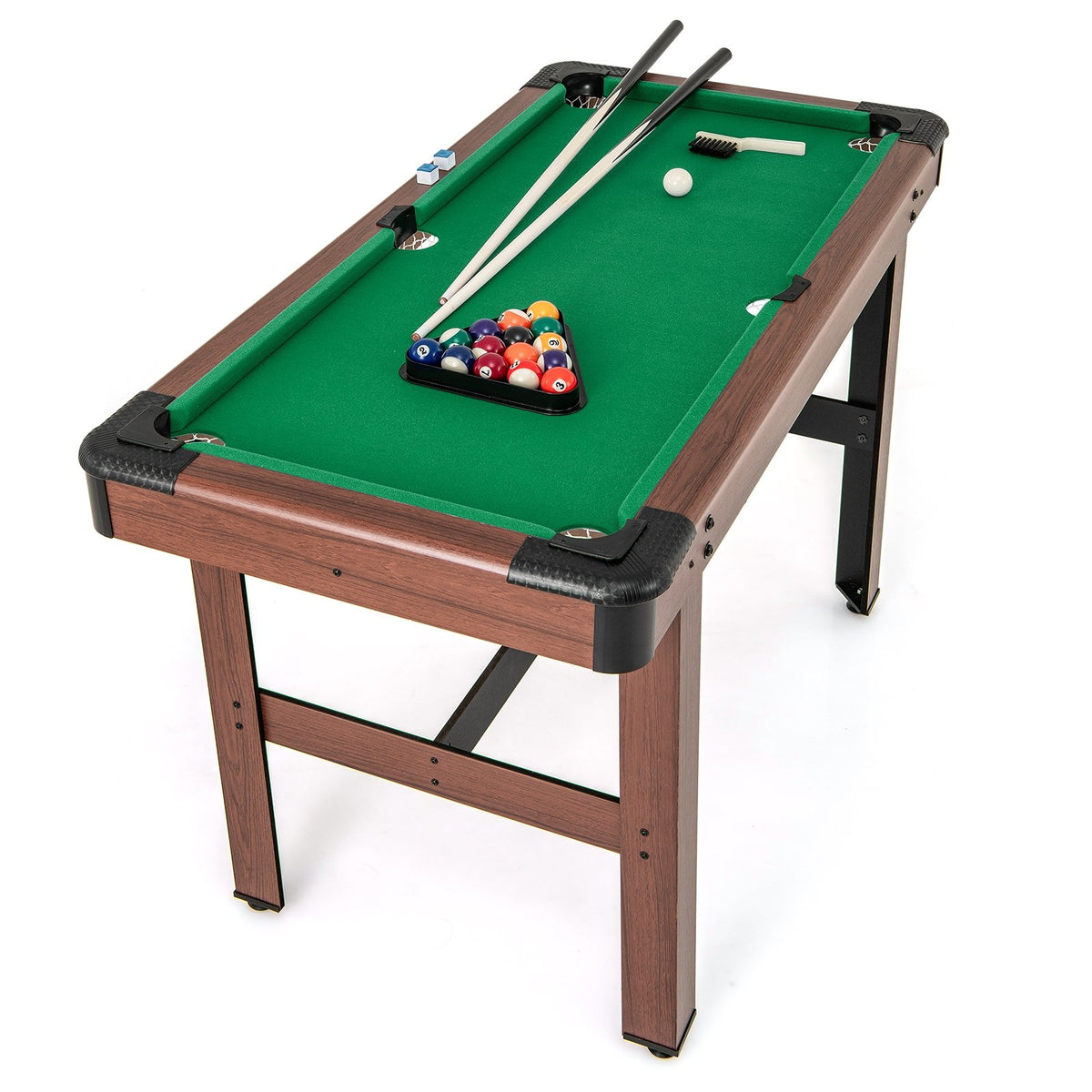 48 Inch, Pool Wooden Game Table with Full Set of Ballsfor Kids and Adults-Green view 3